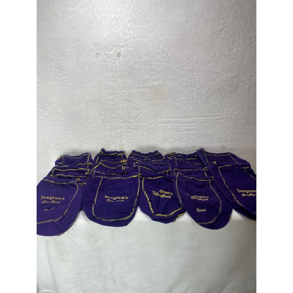Lot of 22 Seagrams Crown Royal Purple Velour Pouches